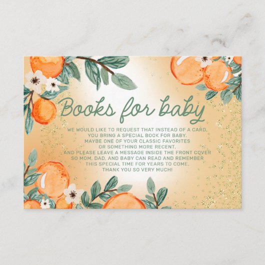 ベビーオレンジ緑ののためのブッ葉クリトルかわいこちゃん エンクロージャーカード (正面)