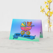 ベビーオンボードおめでとう女子誕生 カード (黄色い花)