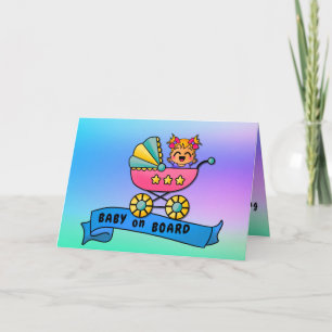 ベビーオンボードおめでとう女子誕生 カード