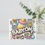 ベビーオンボードお祝い ポストカード (スタンド正面)