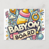ベビーオンボードお祝い ポストカード (正面)