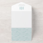 ベビーオンボードウォーターカラーサーフボードベビーシャワー オールインワン招待状 (外側)