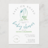 ベビーオンボードウォーターカラーサーフボードベビーシャワー ポストカード (正面)