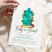 ベビーオンボードウォーターカラーサーフボードベビーシャワー 招待状