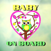 ベビーオンボードカラフル- owl – カーリア ウィンドウサイン (シート3)