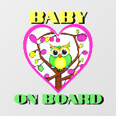 ベビーオンボードカラフル- owl – カーリア ウィンドウサイン (シート)