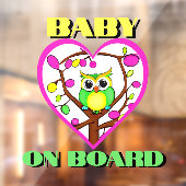 ベビーオンボードカラフル- owl – カーリア ウィンドウサイン (シート2)