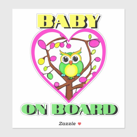ベビーオンボードカラフル- owl – カーリア シール (シート)