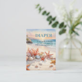 ベビーオンボードコースタルビーチベビーシャワーの招待 エンクロージャーカード (スタンド正面)