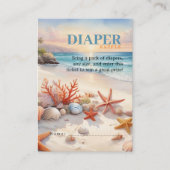 ベビーオンボードコースタルビーチベビーシャワーの招待 エンクロージャーカード (正面)