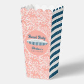 ベビーオンボードコーラルとストライプベビーシャワーポップコーン フェイバーボックス (正面)