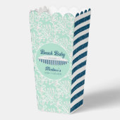 ベビーオンボードコーラルとストライプベビーシャワーポップコーン フェイバーボックス (正面)