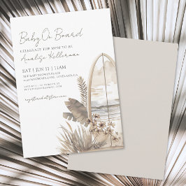 ベビーオンボードサマーボホビーチベビーシャワー 招待状