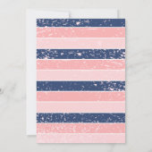 ベビーオンボードサーフィンスプラッシュピンクのベビーガールシャワー サンキューカード (裏面)