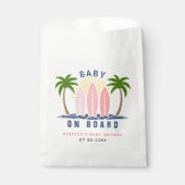 ベビーオンボードサーフィンスプラッシュピンクのベビーガールシャワー フェイバーバッグ (正面)