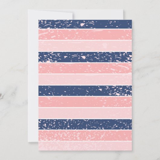 ベビーオンボードサーフィンスプラッシュピンクのベビーガールシャワー 招待状 (裏面)