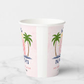 ベビーオンボードサーフィンスプラッシュピンクのベビーガールシャワー 紙コップ (右)