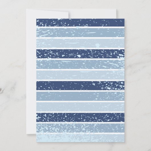 ベビーオンボードサーフィンスプラッシュブルー男の赤ちゃんシャワー サンキューカード (裏面)