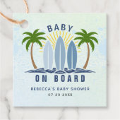 ベビーオンボードサーフィンスプラッシュブルー男の赤ちゃんシャワー フェイバータグ (正面)