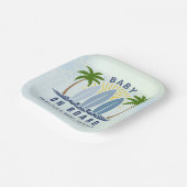 ベビーオンボードサーフィンスプラッシュブルー男の赤ちゃんシャワー ペーパープレート (傾斜あり)