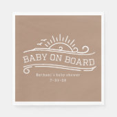 ベビーオンボードサーフィンニュートラルベビーシャワー スタンダードランチョンナプキン (正面)