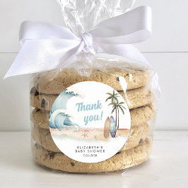 ベビーオンボードサーフィンビーチベビーシャワーありがとう ラウンドシール