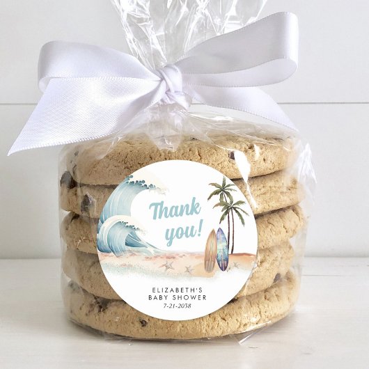 ベビーオンボードサーフィンビーチベビーシャワーありがとう ラウンドシール