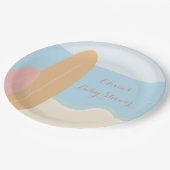 ベビーオンボードサーフィンビーチベビーシャワー ペーパープレート (アングル)