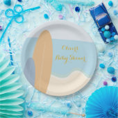 ベビーオンボードサーフィンビーチベビーシャワー ペーパープレート (パーティー)