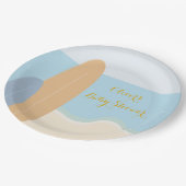 ベビーオンボードサーフィンビーチベビーシャワー ペーパープレート (アングル)