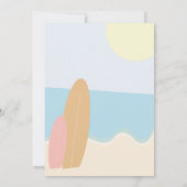 ベビーオンボードサーフィンビーチベビーシャワー 招待状 (裏面)