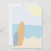 ベビーオンボードサーフィンビーチベビーシャワー 招待状 (裏面)