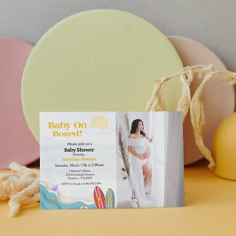 ベビーオンボードサーフィンビーチベビーシャワー 招待状