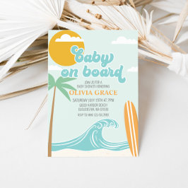ベビーオンボードサーフィンビーチベビーシャワー 招待状