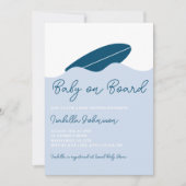 ベビーオンボードサーフィンビーチボーイベビーシャワー 招待状 (正面)