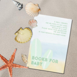 ベビーオンボードサーフィンビーチ水色ベビーシャワー エンクロージャーカード