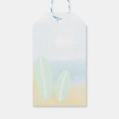 ベビーオンボードサーフィンビーチ水色ベビーシャワー ギフトタグ (裏面)