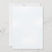 ベビーオンボードサーフィンビーチ水色ベビーシャワー サンキューカード (裏面)