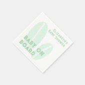 ベビーオンボードサーフィンビーチ水色ベビーシャワー スタンダードカクテルナプキン (角)