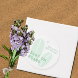 ベビーオンボードサーフィンビーチ水色ベビーシャワー フェイバータグ