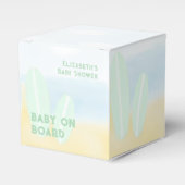 ベビーオンボードサーフィンビーチ水色ベビーシャワー フェイバーボックス (正面サイド)