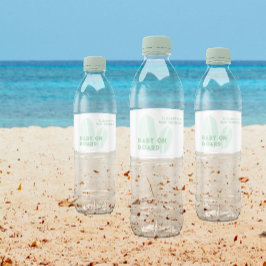 ベビーオンボードサーフィンビーチ水色ベビーシャワー ペットボトルラベル