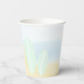 ベビーオンボードサーフィンビーチ水色ベビーシャワー 紙コップ (裏面)