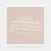 ベビーオンボードサーフィンピンクベビーシャワー スタンダードランチョンナプキン (正面)