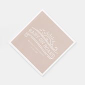 ベビーオンボードサーフィンピンクベビーシャワー スタンダードランチョンナプキン (角)