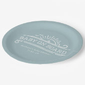 ベビーオンボードサーフィンブルーベビーシャワー ペーパープレート (アングル)