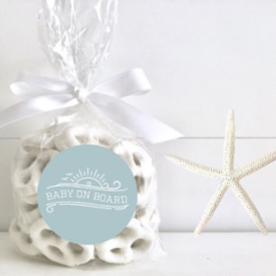 ベビーオンボードサーフィンブルーベビーシャワー ラウンドシール