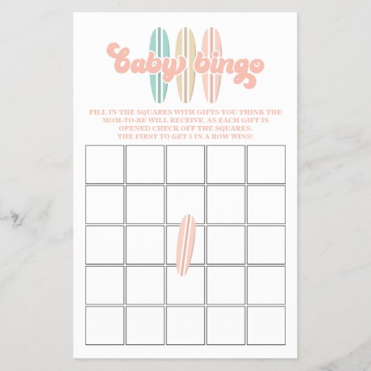 ベビーオンボードサーフィンベビーシャワービンゴフライヤー チラシ (正面)