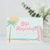 ベビーオンボードサーフィンベビーシャワーレジストリ エンクロージャーカード (スタンド正面)