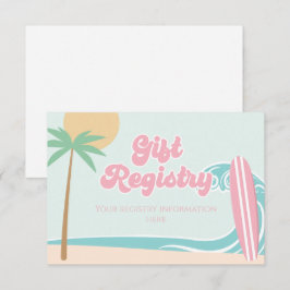 ベビーオンボードサーフィンベビーシャワーレジストリ エンクロージャーカード